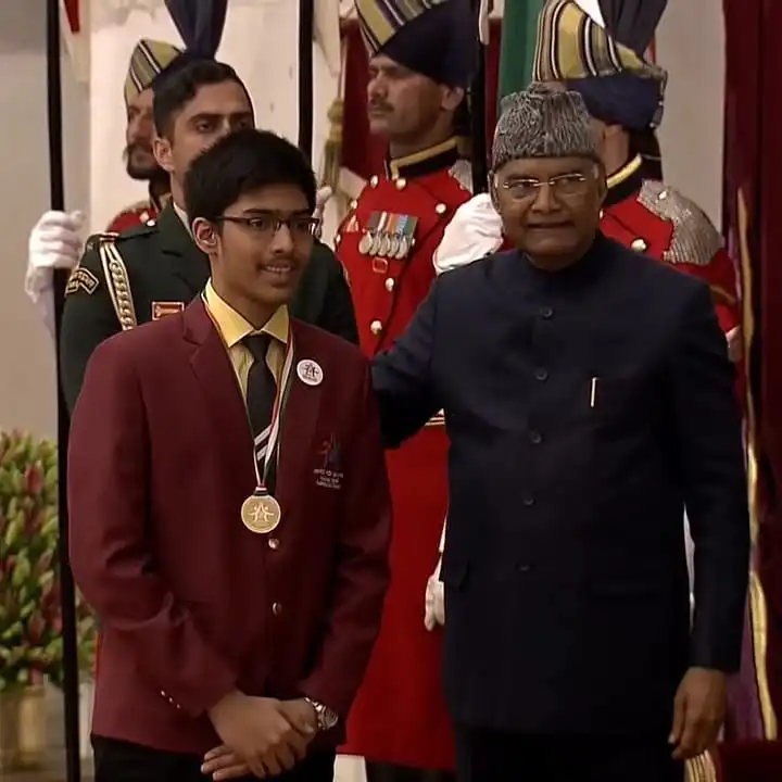 Chirag Falor with President of India
