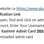 How To Download SKUAST Kashmir Admit Card 2024