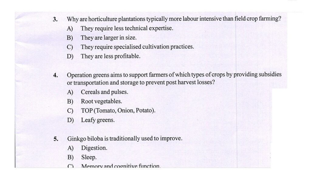JKPSC Horticulture Development Officer Question Paper 2024