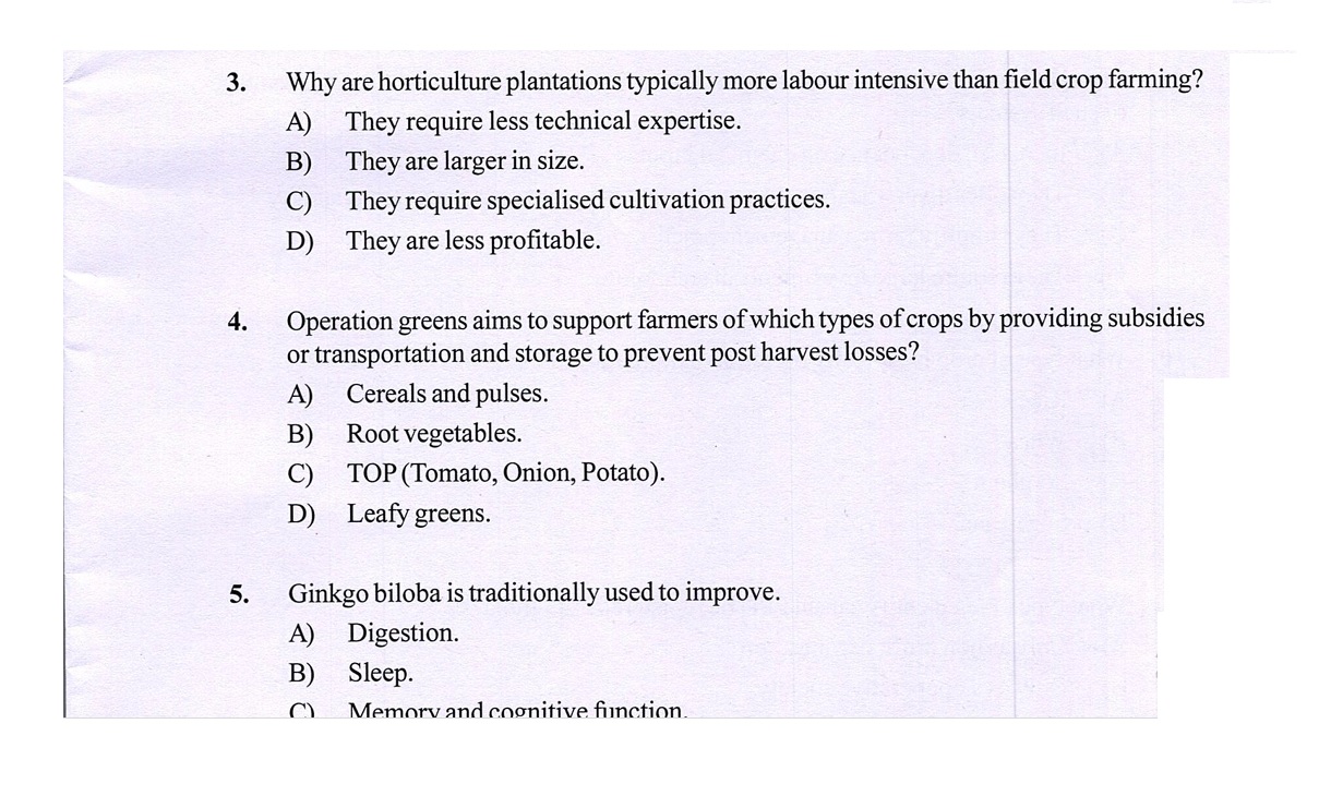 JKPSC Horticulture Development Officer Question Paper 2024