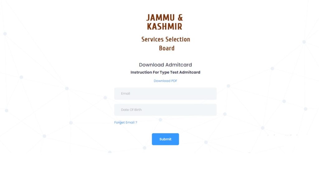 JKSSB Admit Card Link