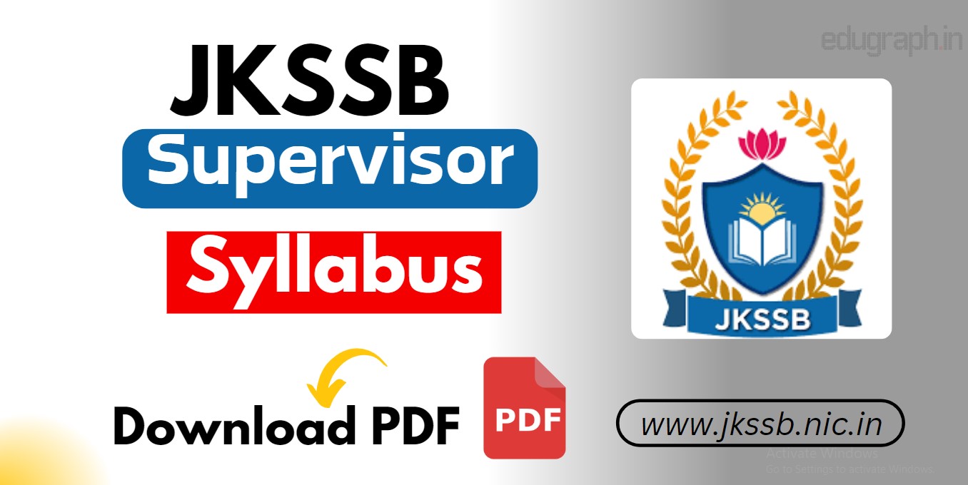 JKSSB Supervisor Syllabus PDF