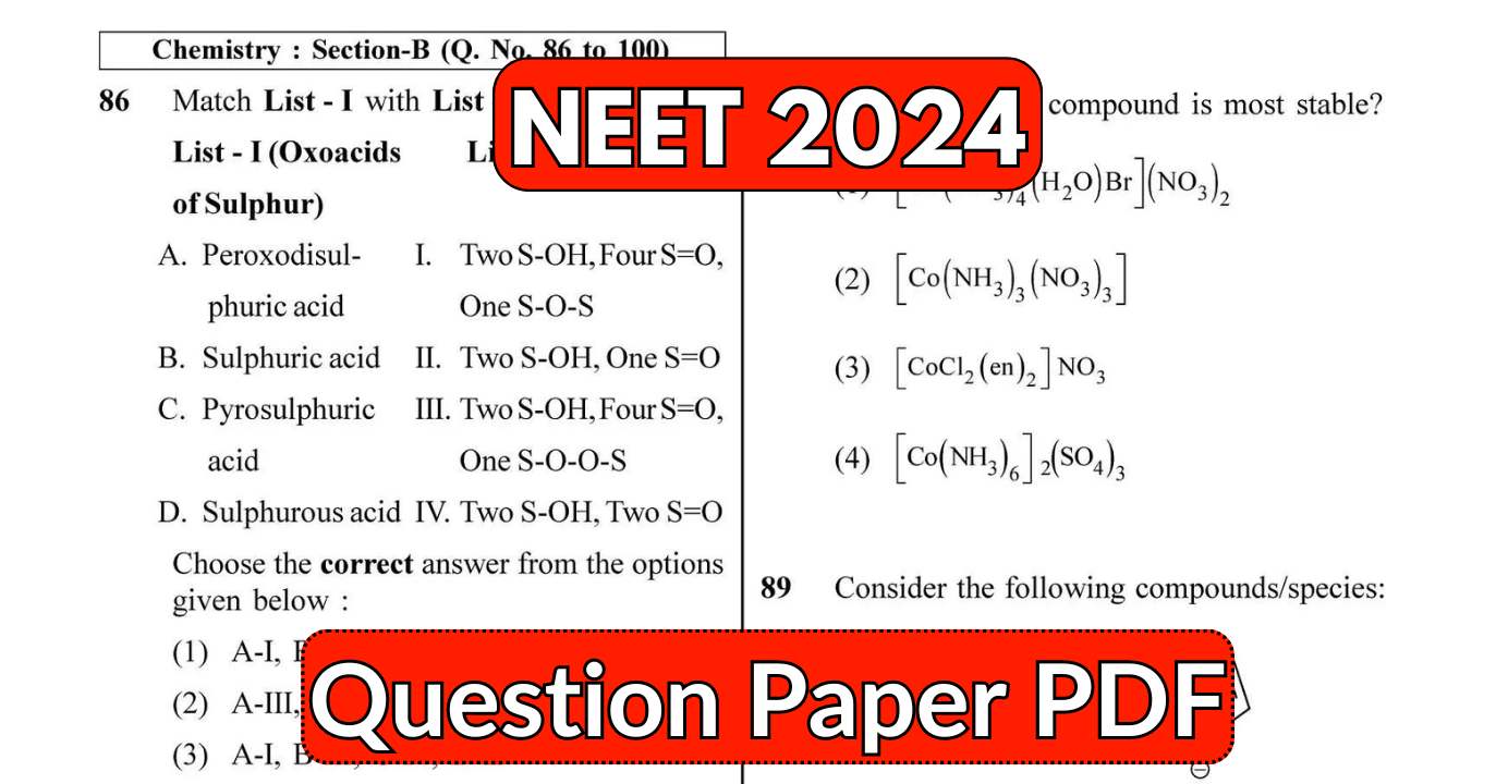 NEET 2024 Question Paper PDF