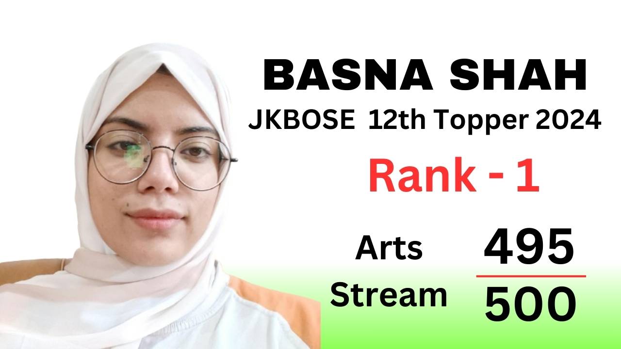 Basna Shah JKBOSE 12th Topper 2024
