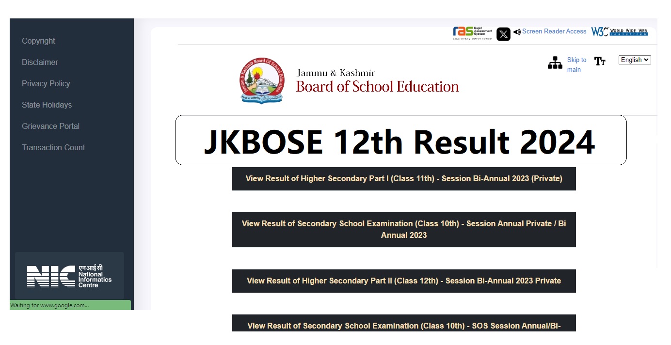 JKBOSE 12th Result 2024