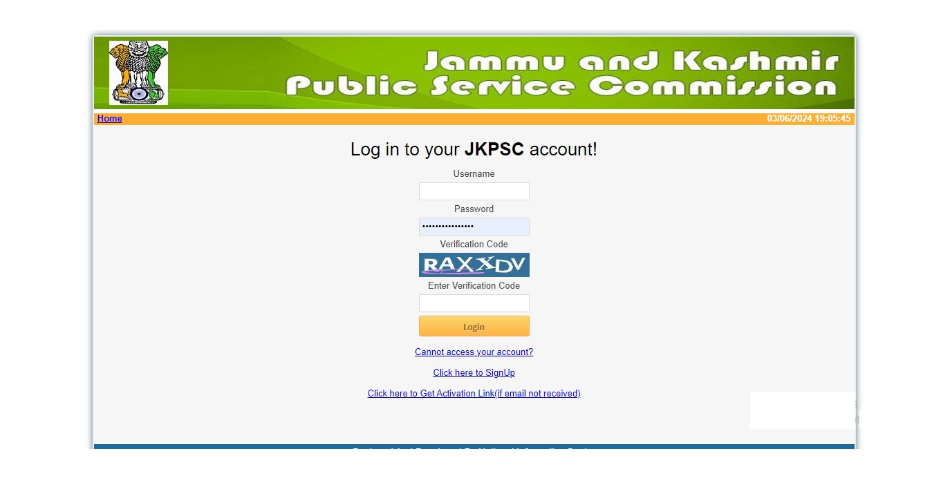 JKPSC Admit Card
