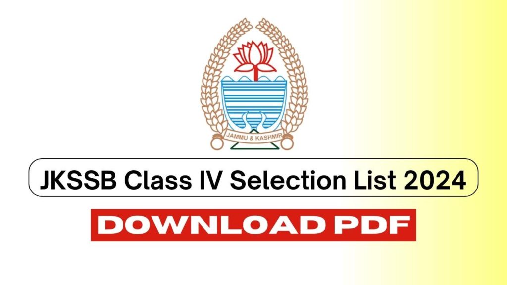 JKSSB Class IV Selection List 2024