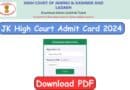 JK High Court Admit Card 2024