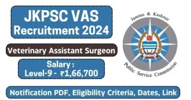 JKPSC VAS Recruitment 2024 Notification PDF